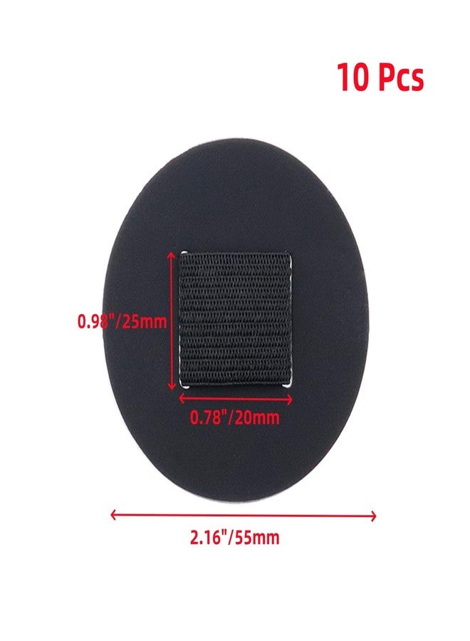 Oedema 10 Pcs Self-adhesive Leather Pencil Elastic Loop Round Pen Clip Pen Holder for Stylus Calendar Laptop Book, Black - Image 2