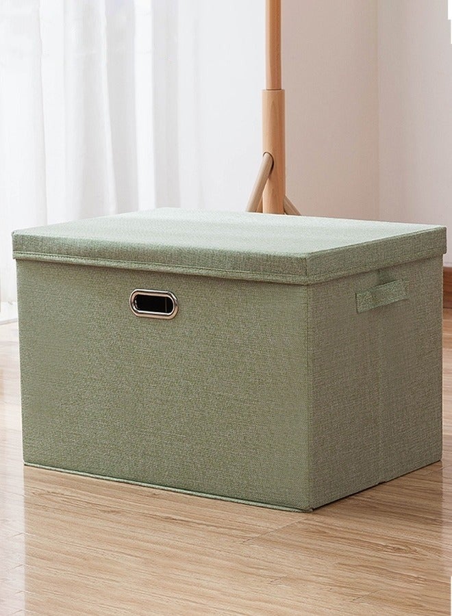 MIXDE Foldable Fabric Collapsible Box With Removable Lids And HandlesWashable Storage Containers Green 58*40*35cm  - Image 1