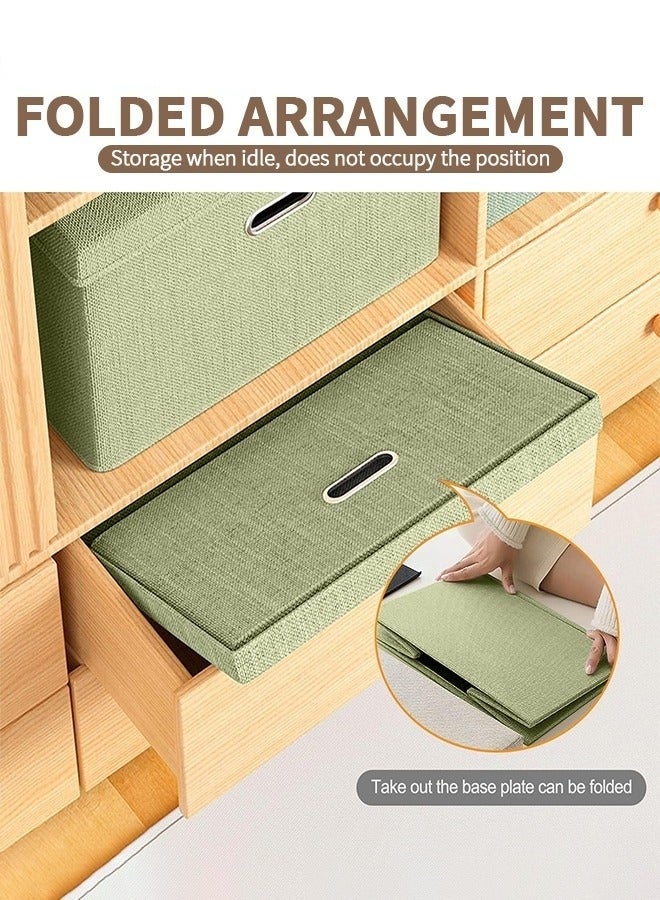 MIXDE Foldable Fabric Collapsible Box With Removable Lids And HandlesWashable Storage Containers Green 58*40*35cm  - Image 4