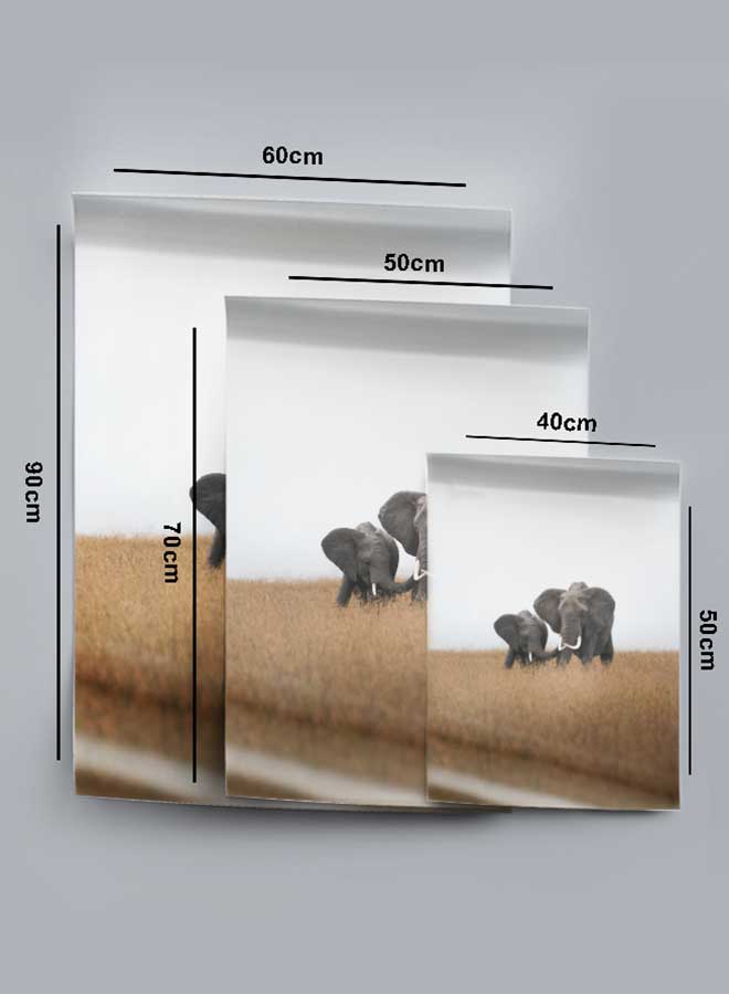 LOWHA Poster Painting Art With Four Separate Pieces Of Double-Sided Stickers Family Elephant Photo For Home Bedroom Living Room And Office Decor  - Image 4