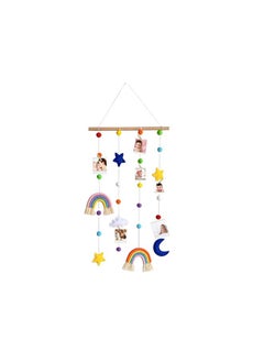 Party with Emma Photo Display with Pom Pom Rainbow Decoration Cute Wall Haing Picture Organizer Boho Home Decor Collage Picture Frames for Nursery Baby Kid Room Bedroom  - Image 2