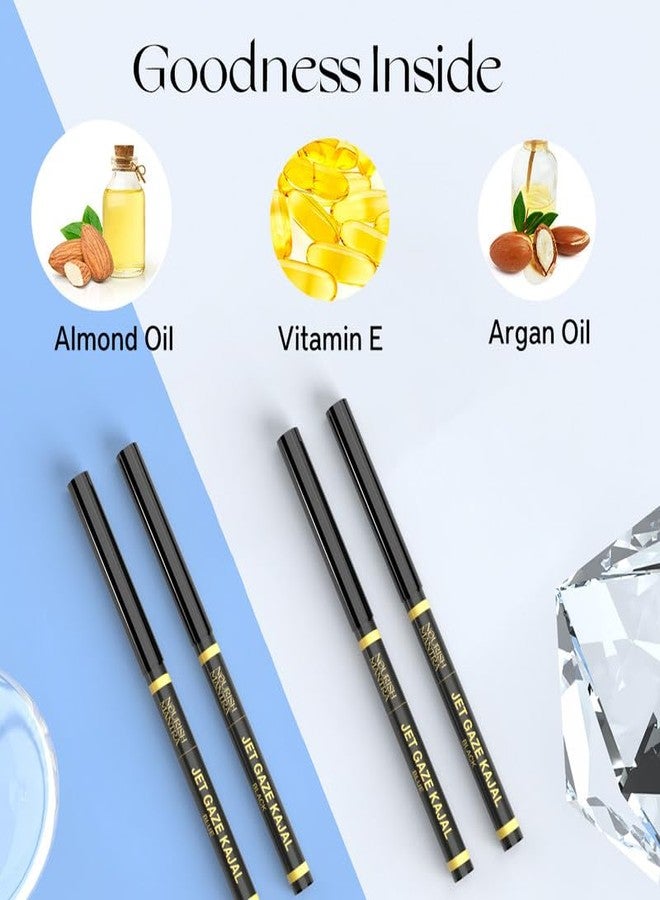 Nourish Mantra’s Jet Gaze Kajal Urban Rani-Black 0.35g/ Made with Argan Oil & Vitamin E/Intense Pigmentation/Long Lasting/Retractable Kajal Pencil - Image 4