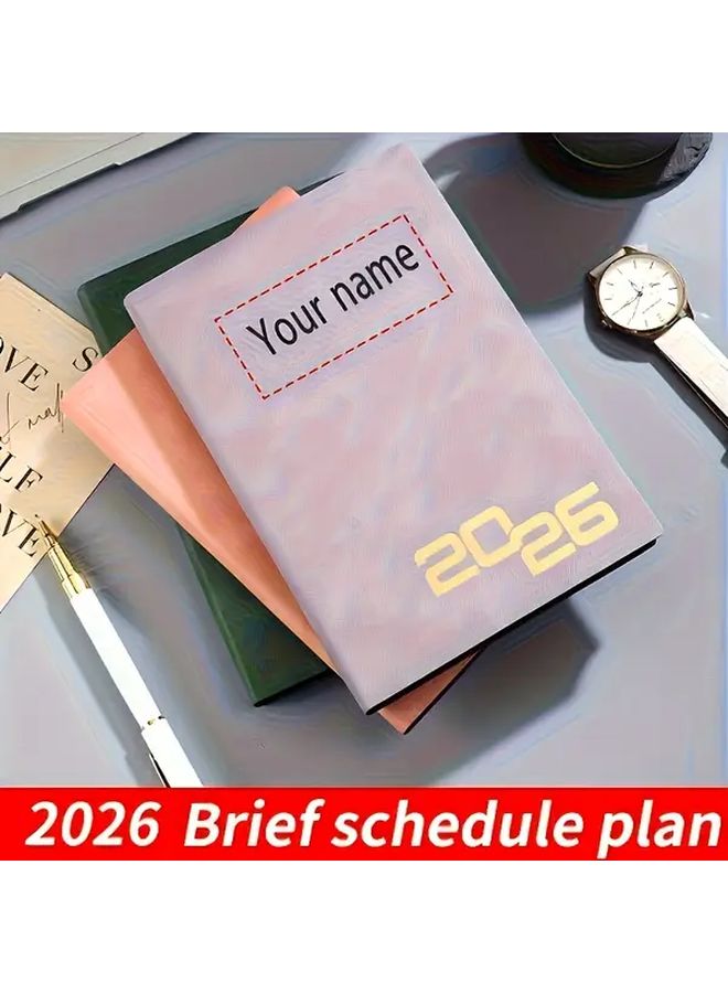 2026 Personalized English Schedule Book 365 Day Daily Planner With Brown Gift Box - Image 4