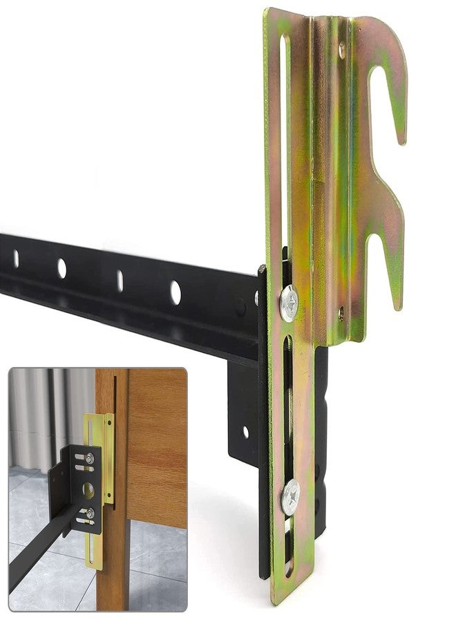 ironwork 2Pcs 711 Bolt on to Hook on Bed Frame Conversion Brackets with Hardware Hook, Headboard Hook Set,Hook on Bed Frame Brackets Adapter,Hook on Bed Rail - Image 2