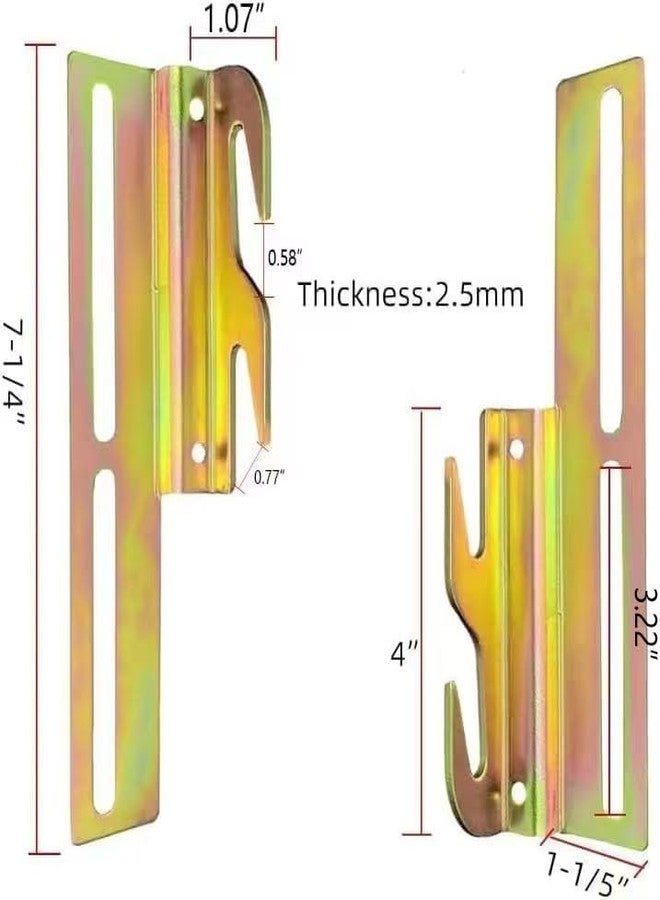ironwork 2Pcs 711 Bolt on to Hook on Bed Frame Conversion Brackets with Hardware Hook, Headboard Hook Set,Hook on Bed Frame Brackets Adapter,Hook on Bed Rail - Image 3