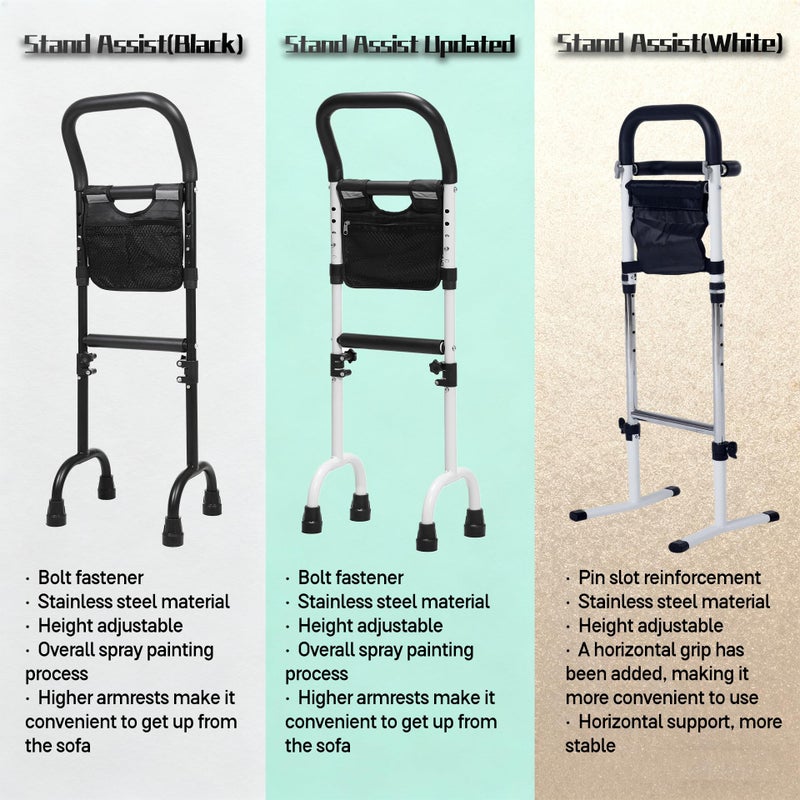 Baithem Stand Assist(White)-Mobility Standing Aid Rail for Couch, Chair, Bedside, Toilet. Assistance Handle for People with Limited Mobility. Safety Grab Bar for Standing, Walking, Up and Down The Stairs - Image 2