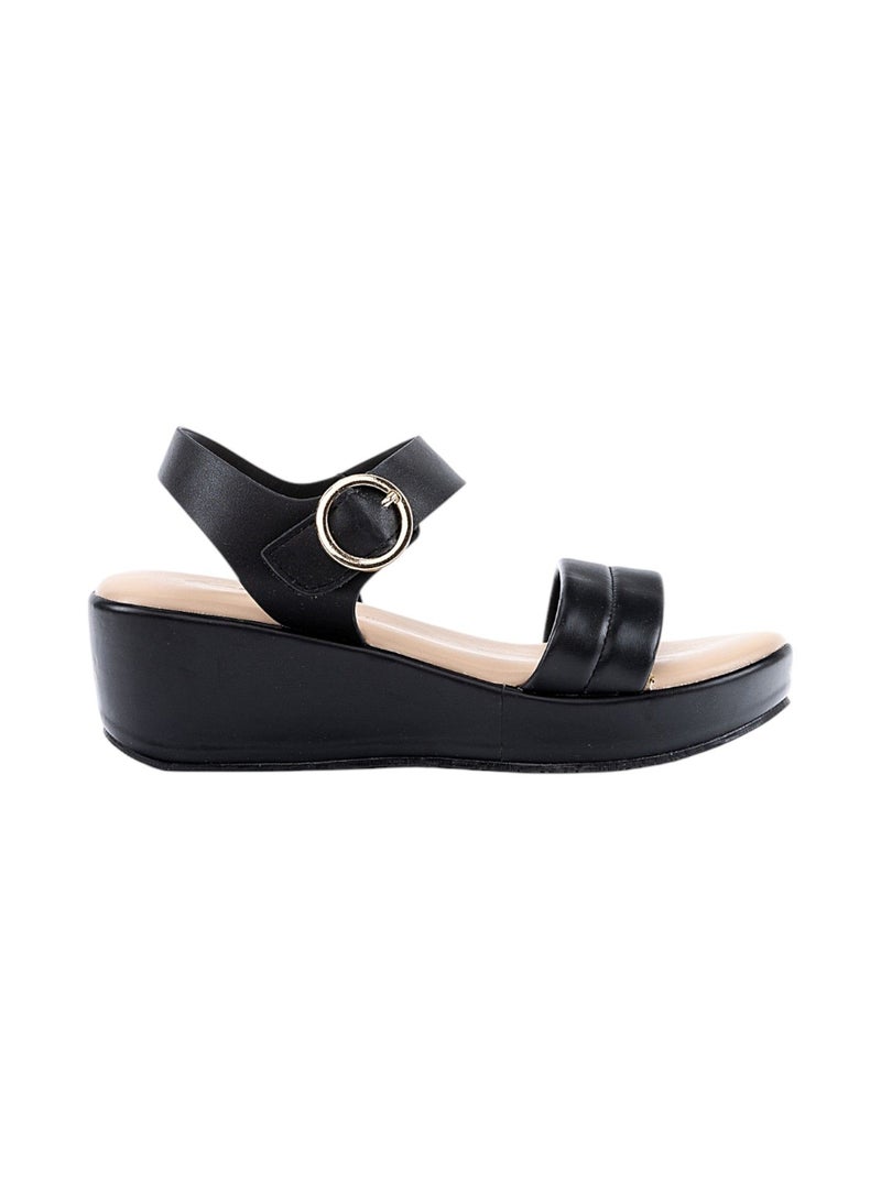 Bata Solid Ankle Strap Wedge Sandals  - Image 1