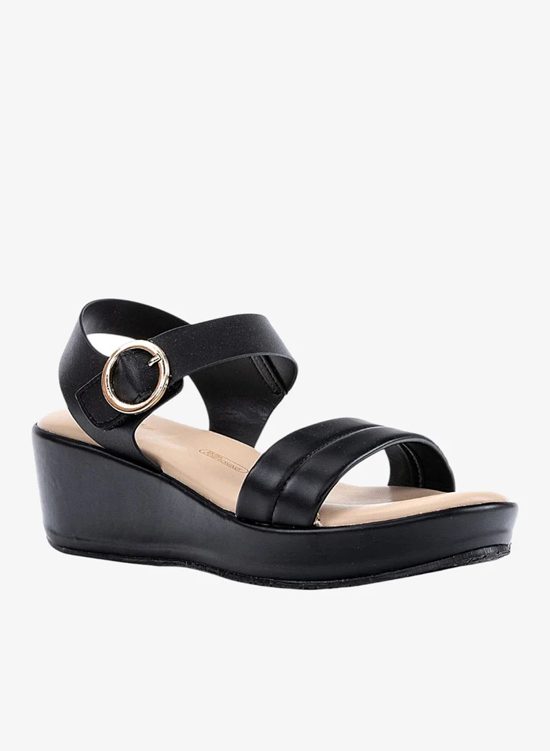 Bata Solid Ankle Strap Wedge Sandals