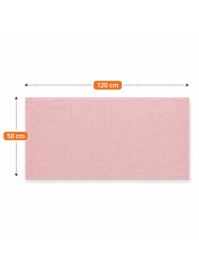 Quick Dry Sports Towel Ultra Soft Microfiber Nano Fabric Strong Absorption Lightweight Gym Travel Home Towel 50 × 120 cm (Light Pink) - Image 4