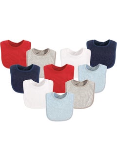 Luvable Friends Luvable Friends Unisex Baby Cotton Terry Bibs, Boy Solid, One Size  - Image 1