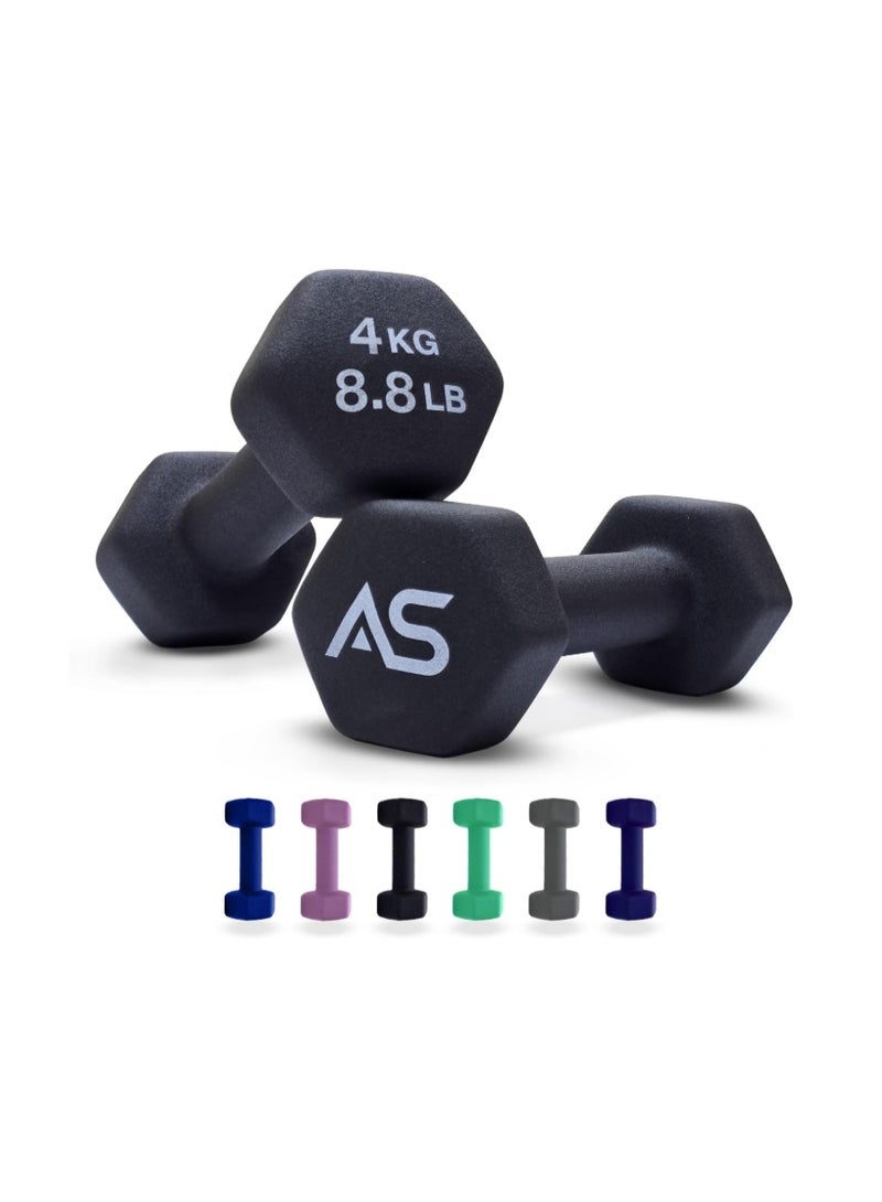 Allure Sphere Neoprene Dumbbell Set For Home Gym Exercise - Anti Slip Fitness Equipment For Pilates, Cardio, Training - Anti Sweat Hex Dumbbells in 1Kg 2Kg 3Kg 4Kg 5Kg In Pair - Image 1