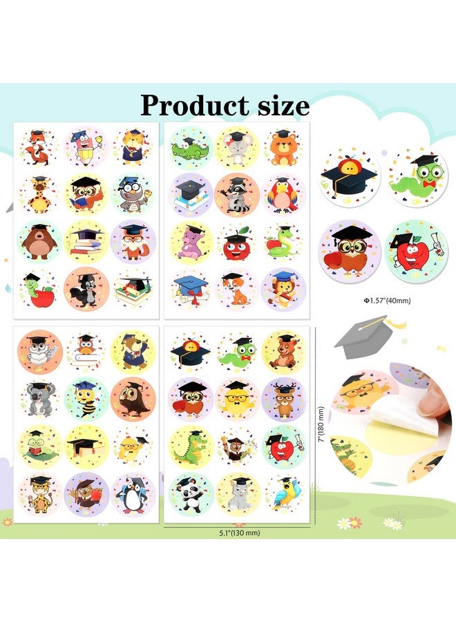 HOWAF 144 قطعة ملصقات تزيين تخرج رياض الأطفال - تهانينا للخريجين - هدايا حفلة رياض الأطفال - ملصقات لتزيين هدايا تخرج رياض الأطفال - تهانينا للخريجين - ملصقات دائرية لدفعة 2023 - Image 3
