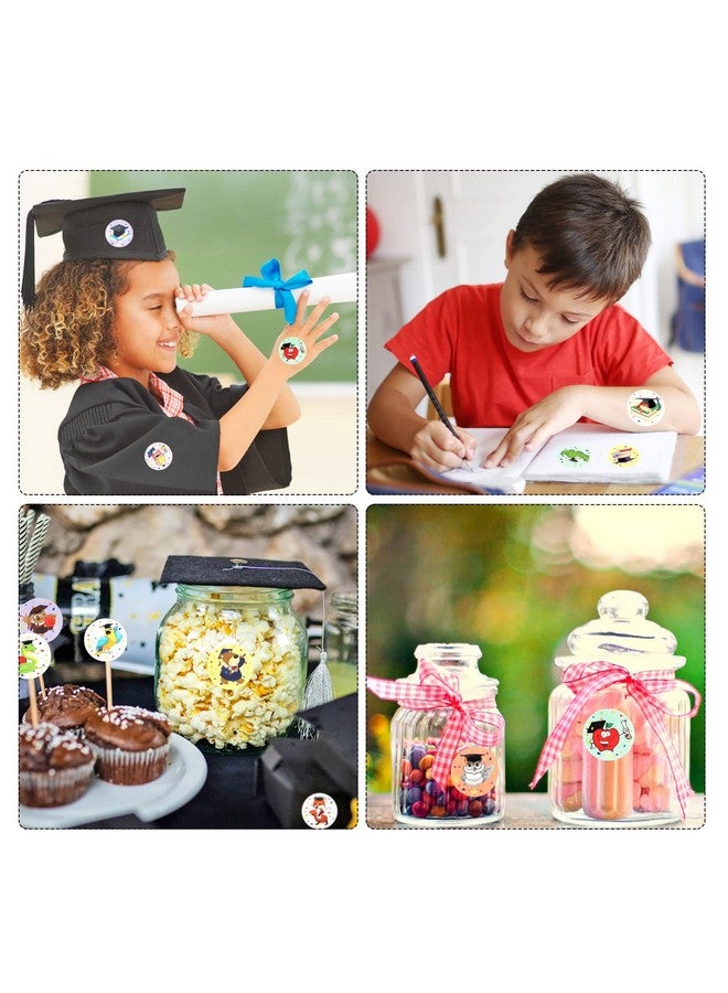 HOWAF 144 قطعة ملصقات تزيين تخرج رياض الأطفال - تهانينا للخريجين - هدايا حفلة رياض الأطفال - ملصقات لتزيين هدايا تخرج رياض الأطفال - تهانينا للخريجين - ملصقات دائرية لدفعة 2023 - Image 5