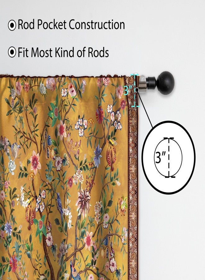 HMS Happy Memories Rod Pocket Door Curtains Thermal Insulated Room Darkening Curtains Blackout Floral Style Drapes Window Curtain 1 Panel for Living Room Bedroom Kitchen - Image 5