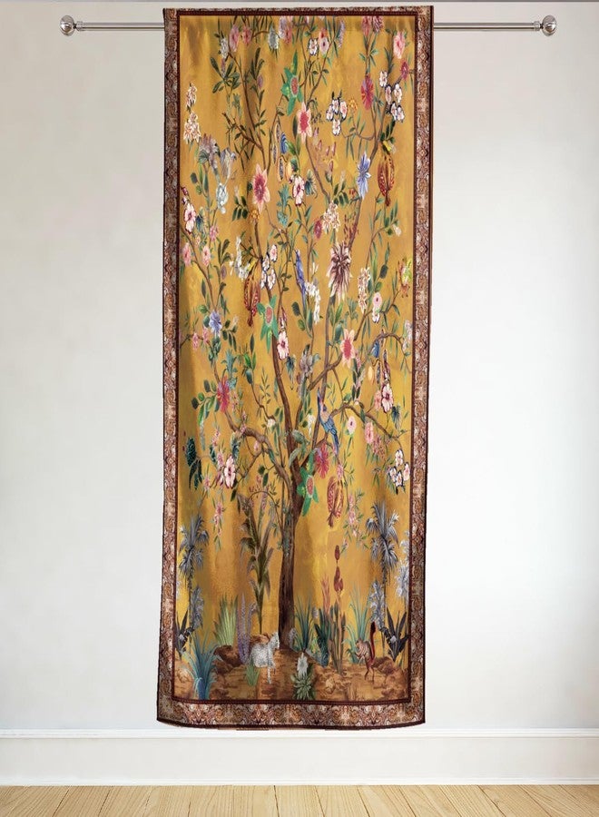 HMS Happy Memories Rod Pocket Door Curtains Thermal Insulated Room Darkening Curtains Blackout Floral Style Drapes Window Curtain 1 Panel for Living Room Bedroom Kitchen - Image 3
