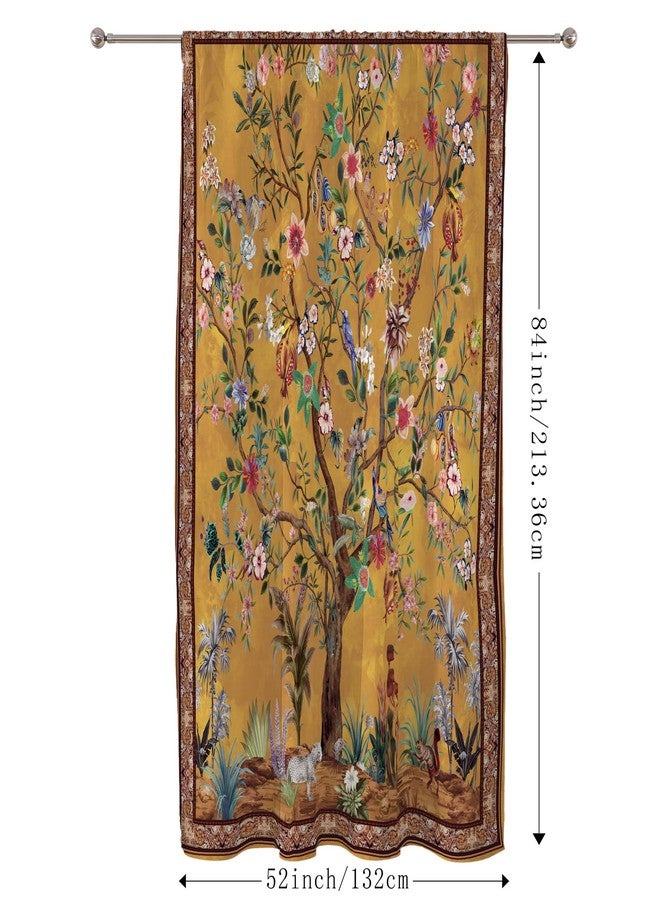HMS Happy Memories Rod Pocket Door Curtains Thermal Insulated Room Darkening Curtains Blackout Floral Style Drapes Window Curtain 1 Panel for Living Room Bedroom Kitchen - Image 4
