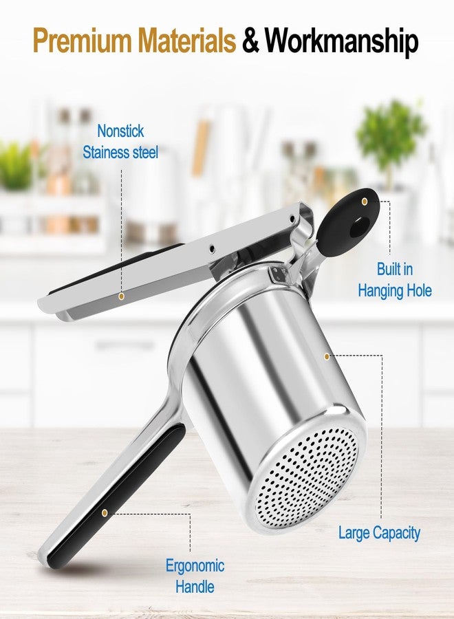 AHFLRITO Potato ricer, Heavy Duty Ricer for Mashed Potatoes, Large Potato Masher Stainless Steel with Ergonomic Handle, Efficiently for Fluffy Mashed Potatoes - Image 2