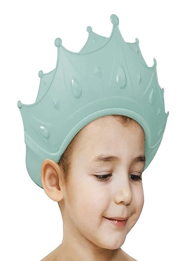 ORENAME Jal Baby Shower Cap, Adjustable Baby Hair Washing Guard Bath Shield Visor Hat Eyes and Ears Head Protection Bath Shampoo Hat Waterproof Soft Crown Shower Cap for Kids Toddler (GREEN) - Image 5