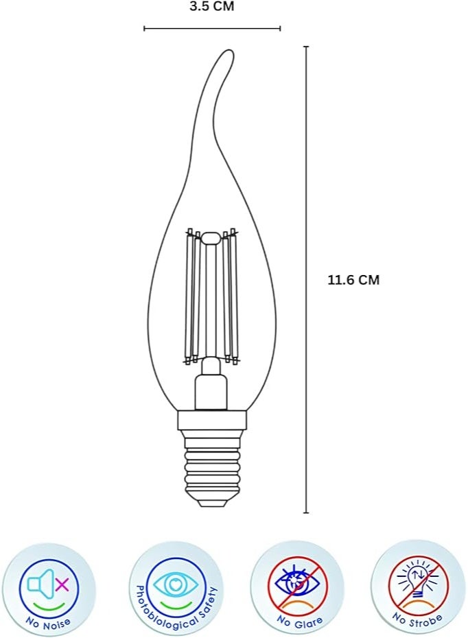 E27 Warm White LED Candle Light Bulb, Pack of 10 - Image 2