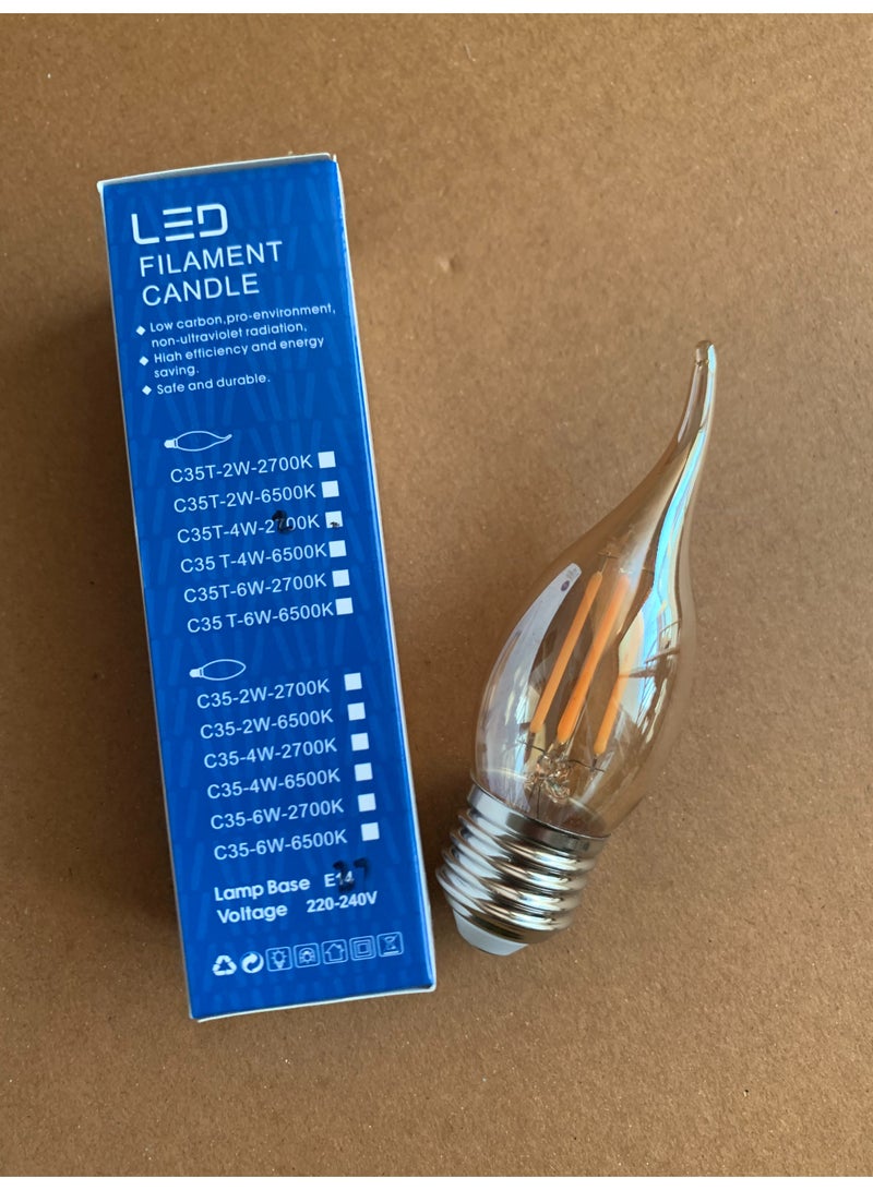 E27 Warm White LED Candle Light Bulb, Pack of 10 - Image 3