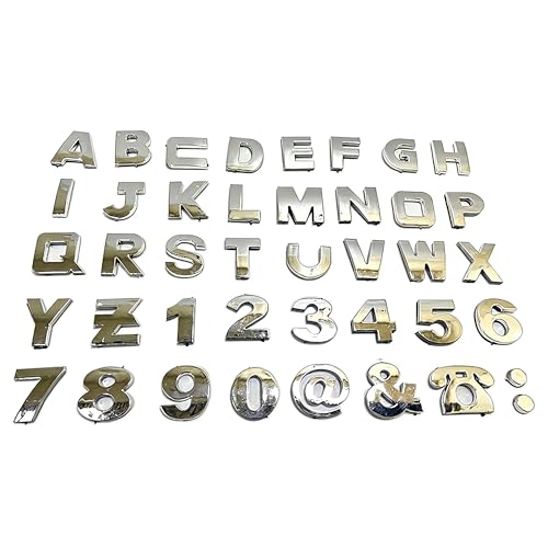 Alieemo 40PCS Car Letters Emblem 3D Number Symbol Vehicle Badge Decal Weatherproof Adhesive Logo Automotive Side Rear Trunk Outdoor Wall Sticker Decor Universal Car Accessories - Image 1