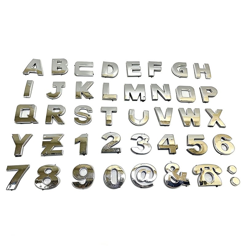 Alieemo 40PCS Car Letters Emblem 3D Number Symbol Vehicle Badge Decal Weatherproof Adhesive Logo Automotive Side Rear Trunk Outdoor Wall Sticker Decor Universal Car Accessories - Image 3