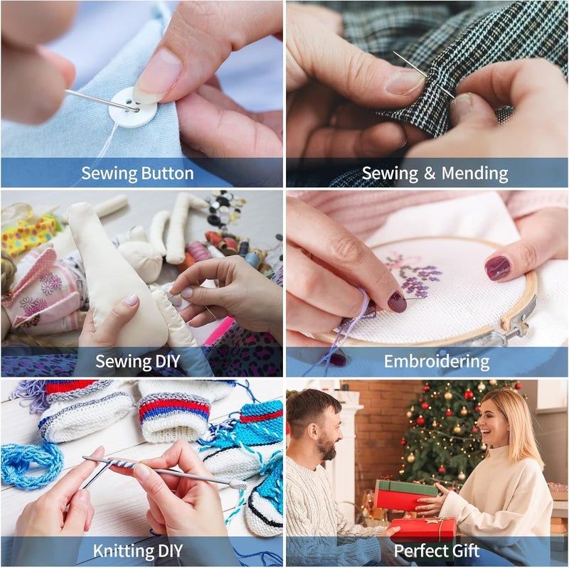 AAMATY 86 Pcs Sewing Kit Box – Portable Sui Dhaga Set with Thread, Needles, Scissors, Measuring Tape & Repair Tools, Home Tailoring & Travel Emergency Stitching Kit - Image 5