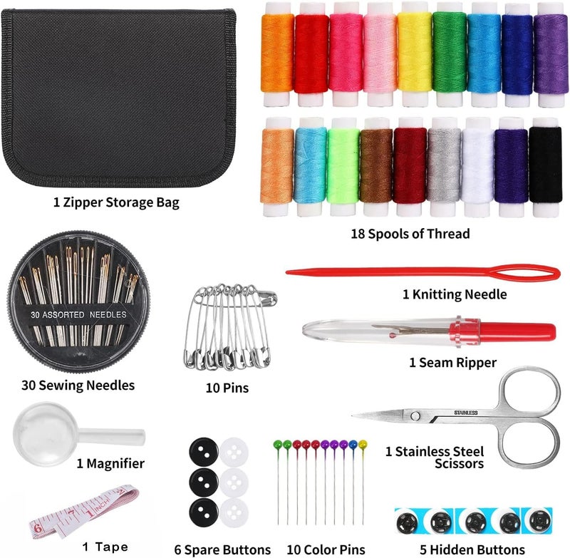 AAMATY 86 Pcs Sewing Kit Box – Portable Sui Dhaga Set with Thread, Needles, Scissors, Measuring Tape & Repair Tools, Home Tailoring & Travel Emergency Stitching Kit - Image 2