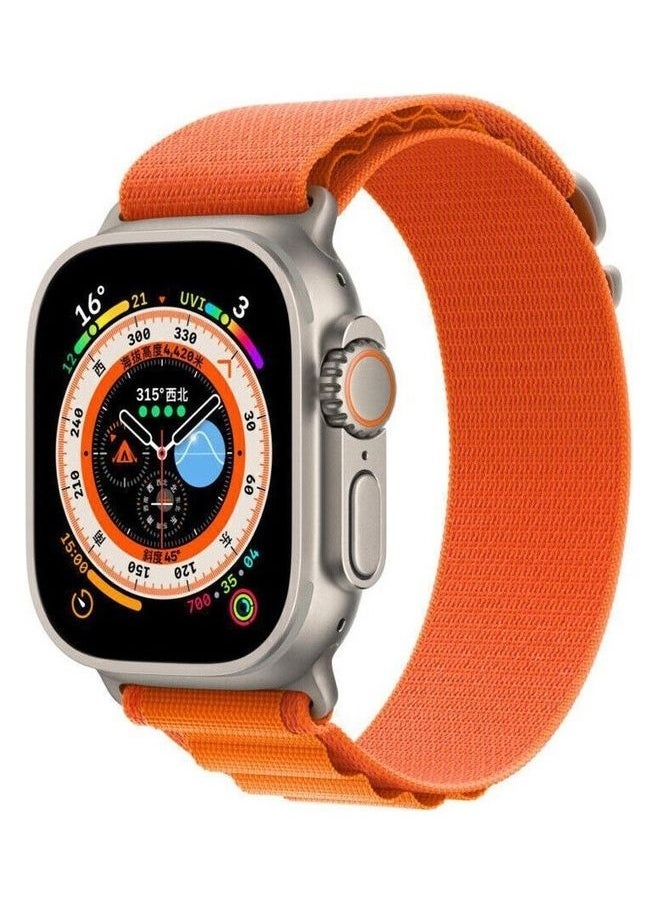 Generic - Apple Watch Alpine Loop Band 49mm/45mm/44mm Nylon Woven Sport Strap Compatible with iWatch Series 8/Ultra/7/SE/6/5/4/3/2/1 Orange - Image 1