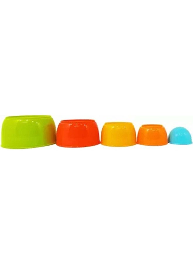 BAYBEE - 5Pcs Baby Stacking Bowls Cups For Kids Stacking Cups With 5 Different Colors Size Early Learning Educational Toy Sorting Stacking Blocks Toys For Baby Toddlers 1 2 3 Years Boys Girls - Image 1