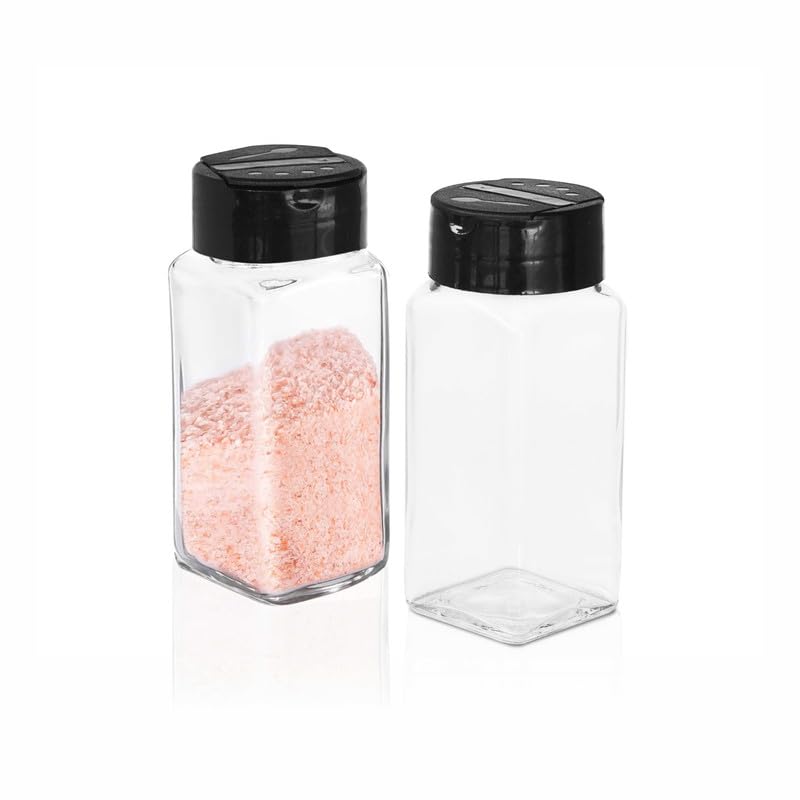 Pure Source India Salt And Pepper Salt Sprinklers, Capacity Of This Salt Sprinkler Is About 100 GM, Set Of 4 Pcs Glass Container With Metal Lid (salt sprinkler for kitchen) - Image 4