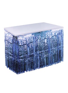 Metallic Table Skirt  76cmX4.27mt Blue clr