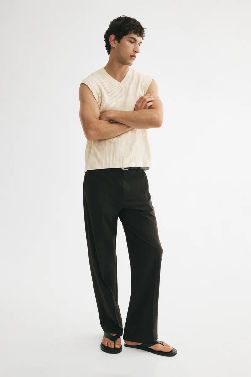 H&M  Slim Fit Ribbed sweater vest for Men | Best Price UAE