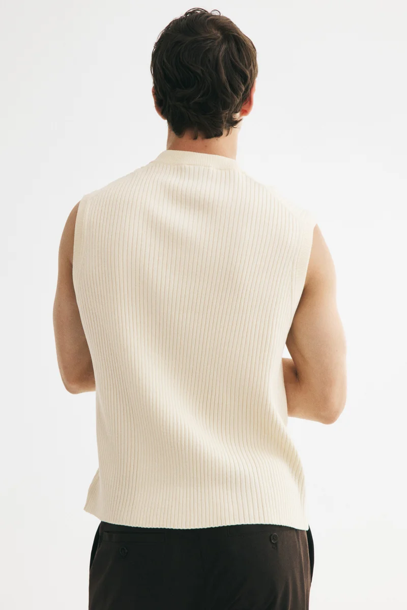 H&M  Slim Fit Ribbed sweater vest for Men | Best Price UAE