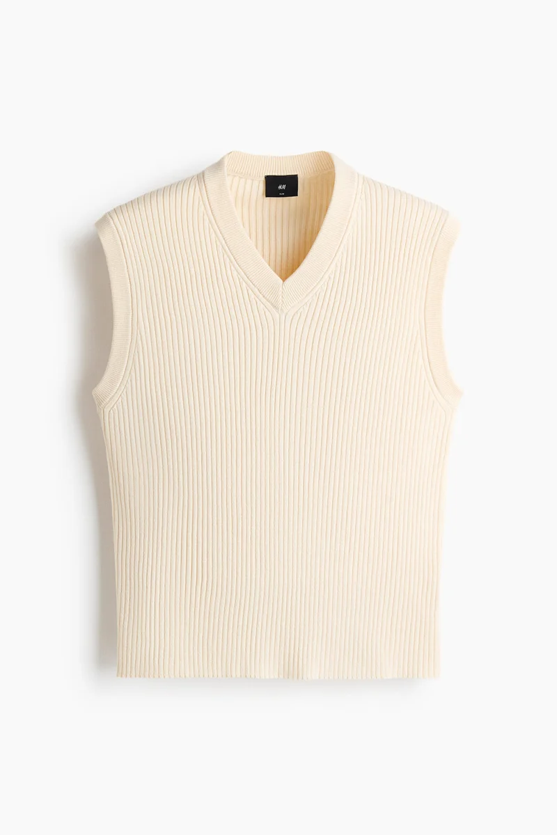 H&M  Slim Fit Ribbed sweater vest for Men | Best Price UAE