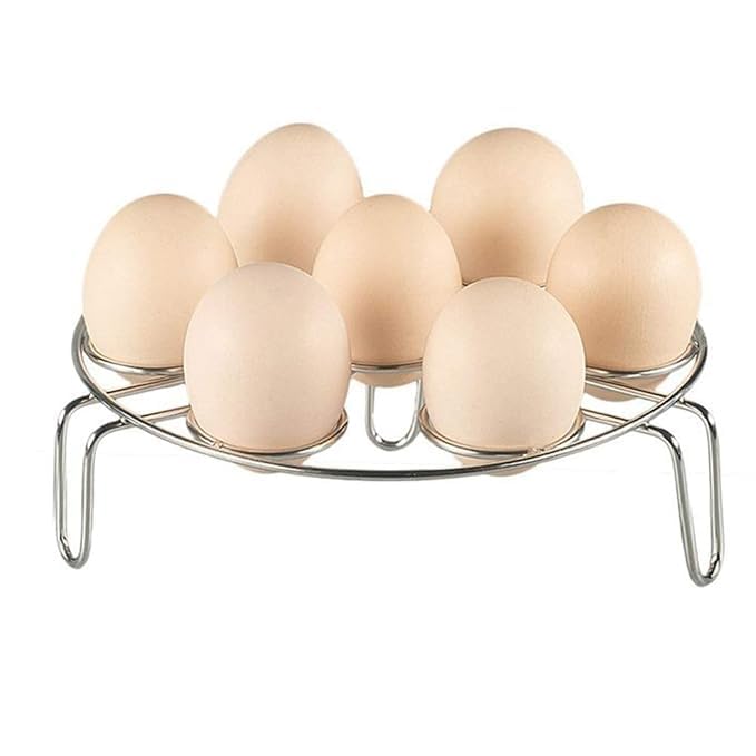 STAINLESS STEEL EGG STEAMER RACK MULTIPURPOSE HEATPROOF STACKABLE 7 HOLES STAND FOR POT ACCESSORIES AND PRESSURE COOKER PANS STEAM BOILING