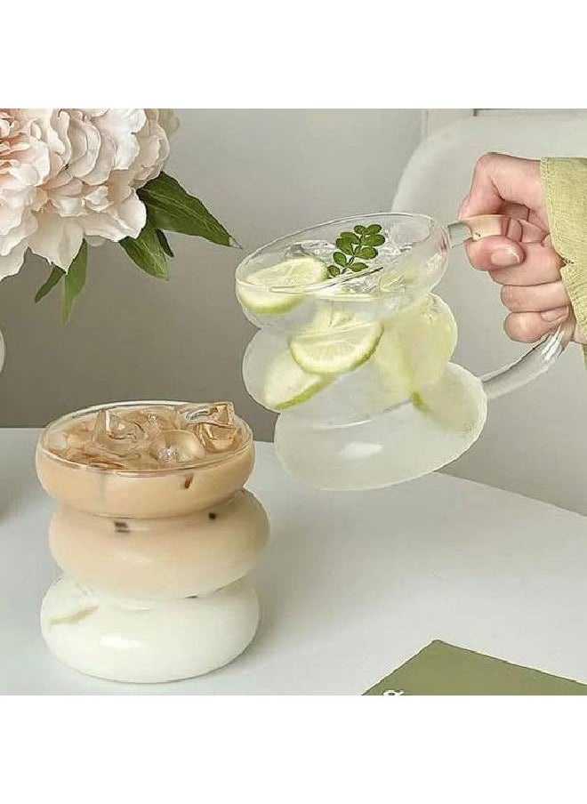 ماركة غير محددة كوب زجاجي حلزوني بمقبض أنيق - مشروباتك المثلجة المفضلة قطعتين (450 مل)  - Image 3
