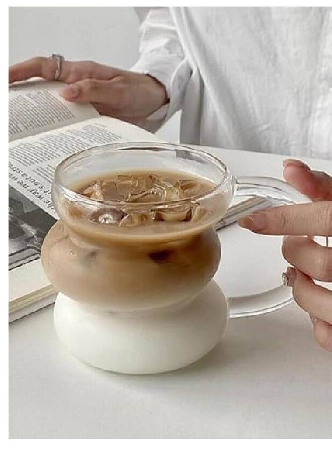 ماركة غير محددة كوب زجاجي حلزوني بمقبض أنيق - مشروباتك المثلجة المفضلة قطعتين (450 مل)  - Image 5