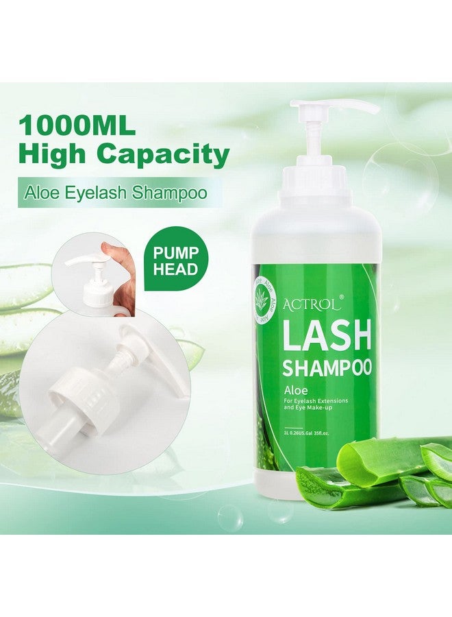 اكترول منظف إطالة الرموش بالصبار 1 لتر، شامبو طبيعي لإطالة الرموش، منظف رغوي احترافي للجفن، خالٍ من البارابين والكبريتات، غير مهيج مع الصالون والعناية المنزلية - Image 4