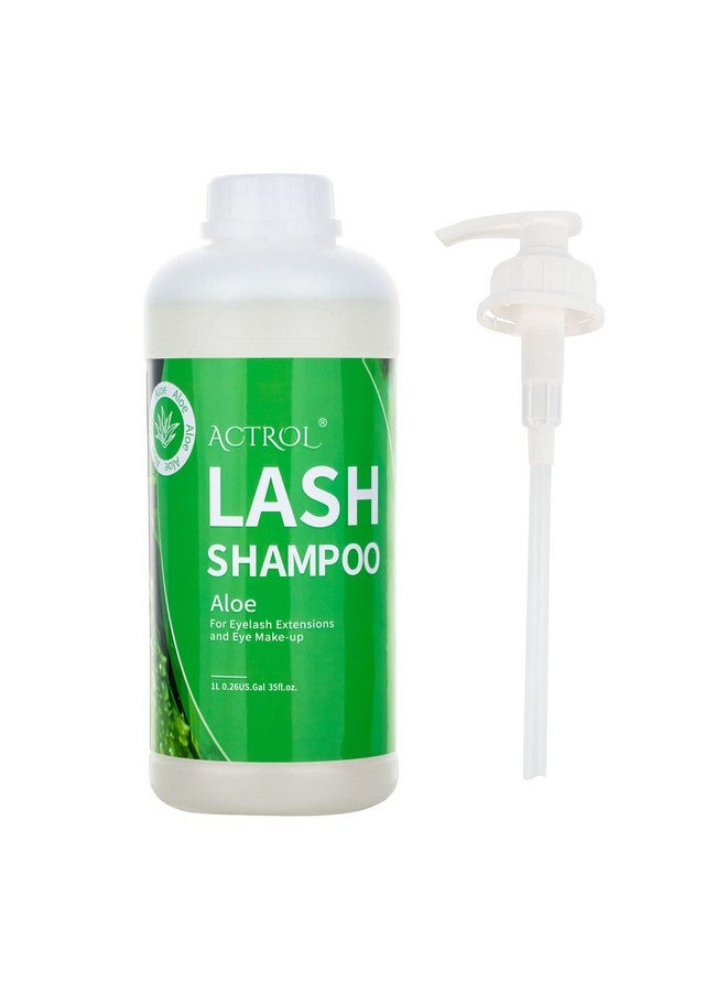 اكترول منظف إطالة الرموش بالصبار 1 لتر، شامبو طبيعي لإطالة الرموش، منظف رغوي احترافي للجفن، خالٍ من البارابين والكبريتات، غير مهيج مع الصالون والعناية المنزلية - Image 1