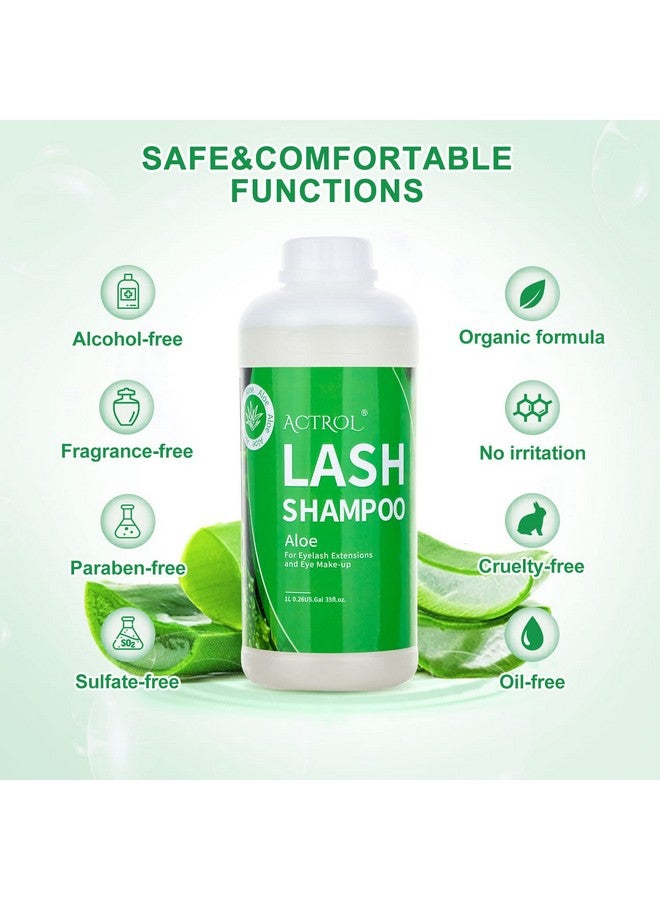 اكترول منظف إطالة الرموش بالصبار 1 لتر، شامبو طبيعي لإطالة الرموش، منظف رغوي احترافي للجفن، خالٍ من البارابين والكبريتات، غير مهيج مع الصالون والعناية المنزلية - Image 5