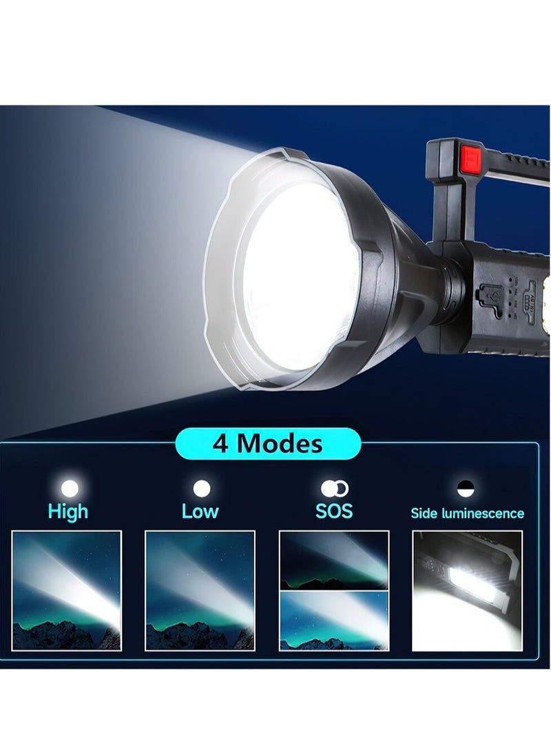 Handheld Flashlight, Waterproof High Power LED Flashlight, USB Rechargeable Fishing Lantern Torch, Powerful Searchlight With Multiple Light Modes, (1pc, S143B, Medium Size) - Image 5