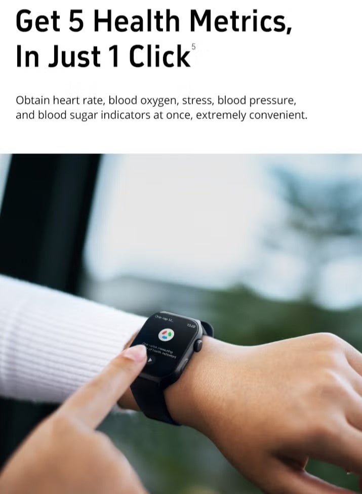 باس تيك ساعة ذكية للرجال GTS7Pro، شاشة AMOLED تعمل دائمًا، مكالمات بلوتوث، ساعة لياقة بدنية مقاومة للماء، متوافقة مع Android وiOS، - Image 5