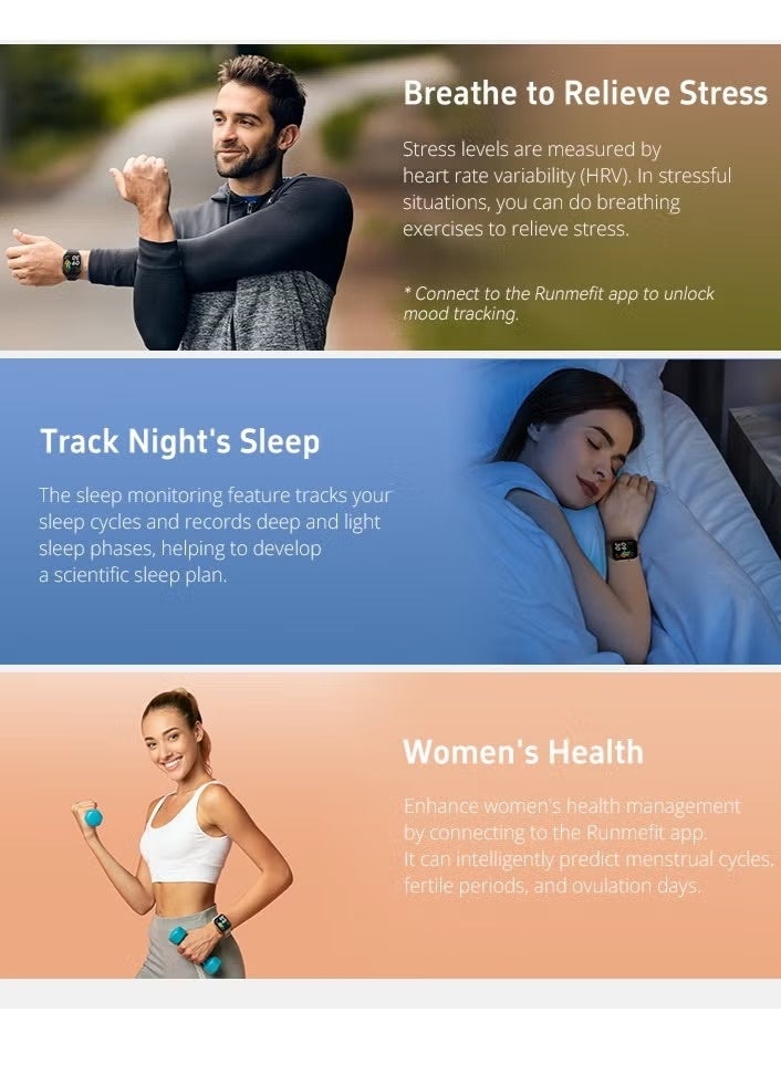 باس تيك ساعة ذكية للرجال GTS7Pro، شاشة AMOLED تعمل دائمًا، مكالمات بلوتوث، ساعة لياقة بدنية مقاومة للماء، متوافقة مع Android وiOS، - Image 4