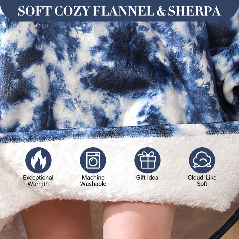 LetsFunny Blanket Hoodie,Oversized Wearable Sherpa Fleece Blanket Sweatshirt,Super Soft Warm Cozy with Giant Pocket,for Women Men Adults Teenagers Kids, One Size Fits All - Image 5