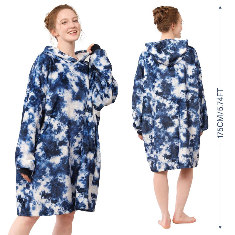 LetsFunny Blanket Hoodie,Oversized Wearable Sherpa Fleece Blanket Sweatshirt,Super Soft Warm Cozy with Giant Pocket,for Women Men Adults Teenagers Kids, One Size Fits All - Image 2