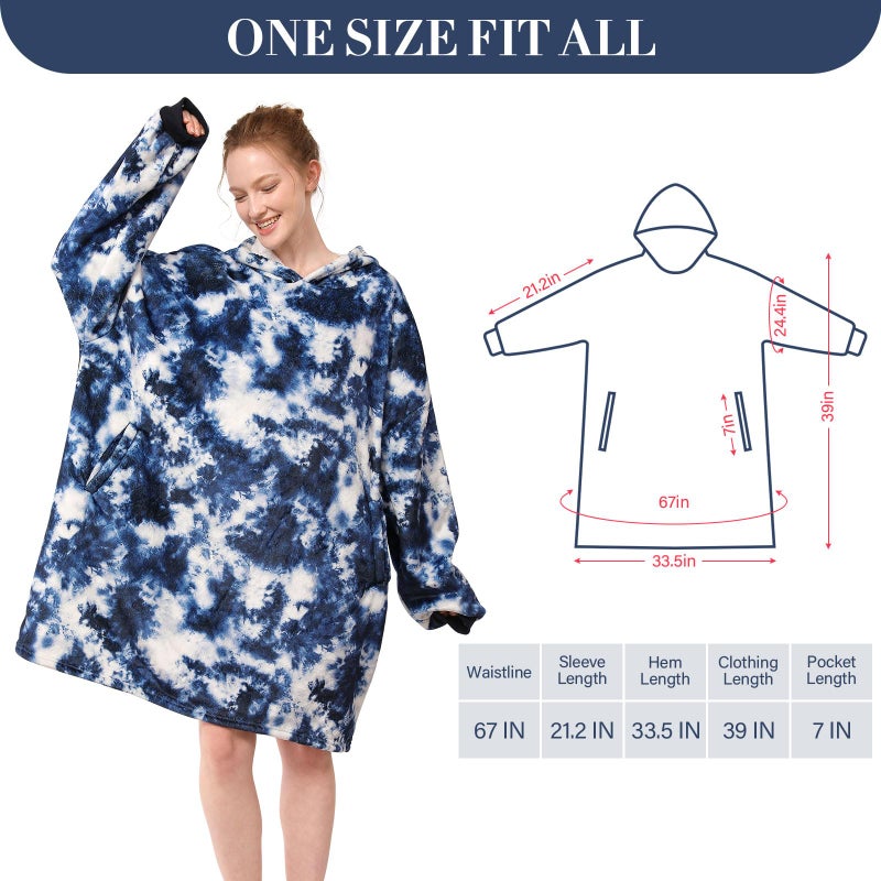 LetsFunny Blanket Hoodie,Oversized Wearable Sherpa Fleece Blanket Sweatshirt,Super Soft Warm Cozy with Giant Pocket,for Women Men Adults Teenagers Kids, One Size Fits All - Image 3