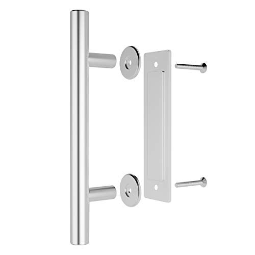 SMARTSTANDARD 12" Barn Door Handles 2PCS,Sliding Barn Door Pull Handle Stainless Steel,Heavy Duty Large Rustic Two-Side Design for Gates Garages Sheds Furniture Round - Image 3