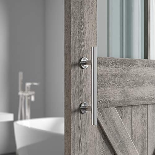 SMARTSTANDARD 12" Barn Door Handles 2PCS,Sliding Barn Door Pull Handle Stainless Steel,Heavy Duty Large Rustic Two-Side Design for Gates Garages Sheds Furniture Round - Image 4