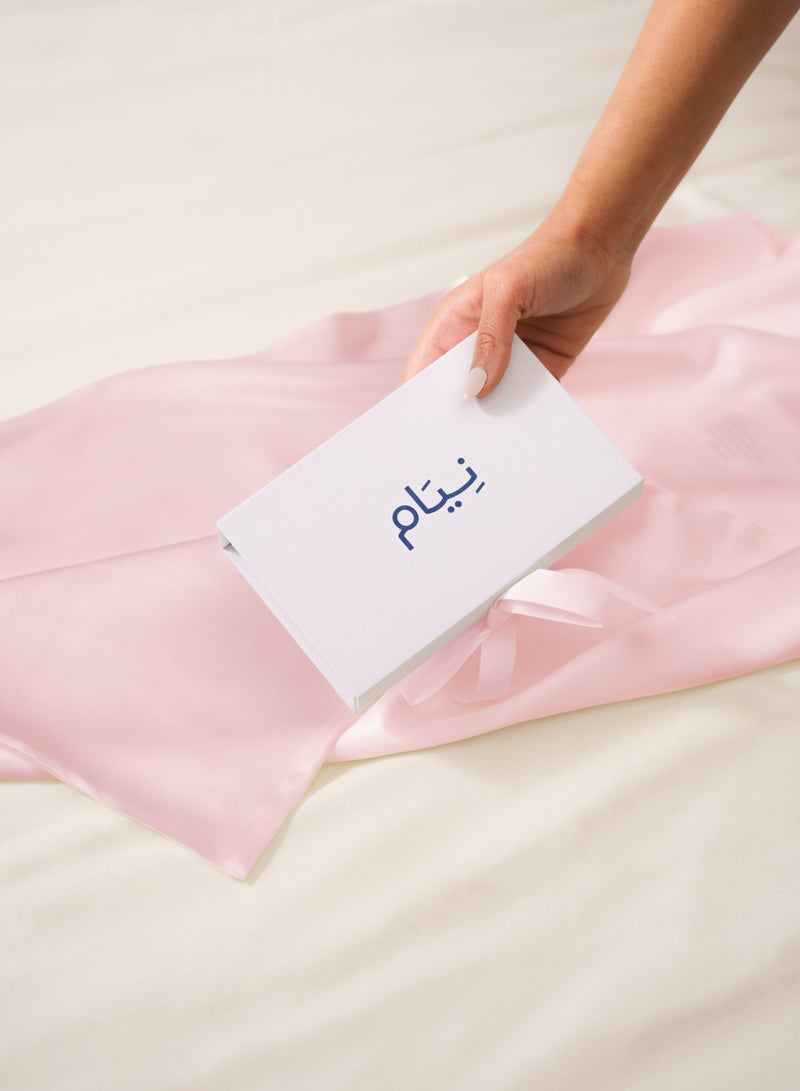 نيام غطاء وسادة حرير طبيعي ١٠٠٪ من نيام (مفرد)، مصنوع من ألياف التوت، مثالي للعناية بالبشرة والشعر، ملمس ناعم وبارد، مقاس ٤٨.٥ X ٧١ سم، غطاء الوسادة الحرير متوفر بألوان متعددة. - Image 1